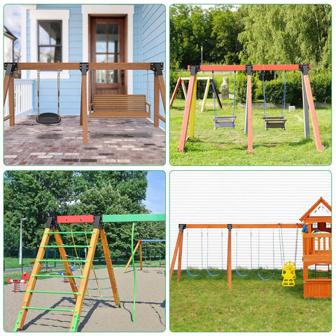 Beefy A Frame Swing Set Bracket Kit With Mounting Hardware Heavy Duty DIY Middle Bracket For 4x4 Posts And 4x6 Beams Stable Backyard Swing Hardware For Long Lasting Easy Install