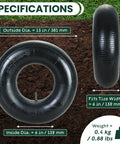 2 Pack 15x6.00-6 Inner Tubes Heavy Duty Replacement For Lawn Mowers Yard Tractors Wheelbarrows Snow Blowers ATVs Go Karts And Golf Carts With TR-13 Valve Stem showing dimensions and specs