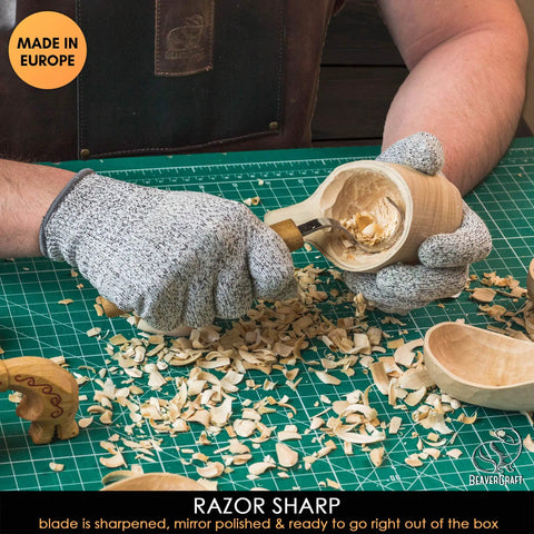 High Carbon Steel Right Handed Hook Knife For Wood Carving Spoon Gouging With Killer Sharp Edge Rugged Oak Handle Pro Whittling Tool For Bowls And Weekend Projects, carving bowl, oak handle.
