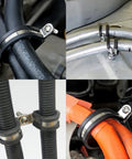 50 Pack Half Inch Cable Clamps 304 Stainless Steel Insulated Hose Clamp Pipe Clamp Wire Clamp with Rubber Cushioned Grip in automotive use.