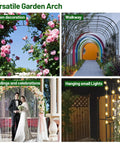 Half Garden Arch Trellis For Climbing Plants Outdoor Metal Garden Arbor Built Tough For Patio Or Backyard in colorful and floral settings