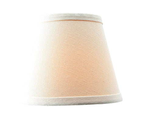 Single shade from Set Of 6 Linen Drum Chandelier Lamp Shades For Ceiling Pendants, Clip On Hardback, 3 Inch Top, 6 Inch Bottom