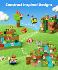 3D terrain with multicolored blocks and character figures featuring Magnetic Blocks Building Toys for Kids 3 Plus Boys and Girls Game Based MagWonder Construction Set Upgraded Cool STEM Sensory Gift for Birthday Playtime Creative Magnetic Building Set for Little Builders.