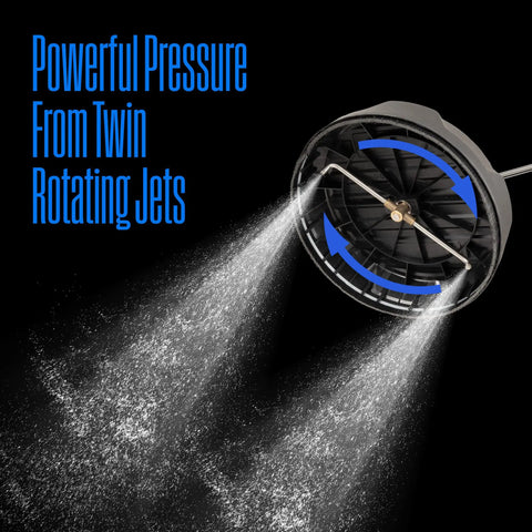 15 Inch Surface Cleaner Attachment For Pressure Washers Up To 3400 Max PSI spraying water with twin rotating jets