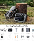 F11PRO 2 Drone With 6K Camera And 3 Axis Gimbal Stabilizer next to controller outdoors, with accessories shown below.