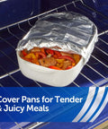 Pre Cut Pop Up Heavy Duty Aluminum Foil Sheets 14 X 10.25 Inches used to cover dish in oven for tender juicy meals