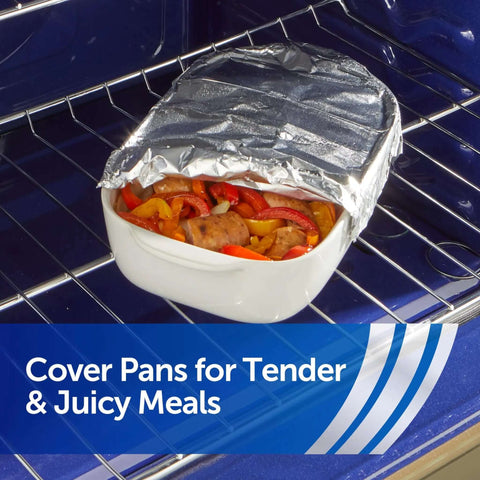 Pre Cut Pop Up Heavy Duty Aluminum Foil Sheets 14 X 10.25 Inches used to cover dish in oven for tender juicy meals
