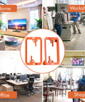 Collage showing Low Voltage Mounting Bracket 1 Gang Pack Of 12 in home, office, workshop, and shop settings.