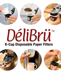 Six-step usage of Ultra Fine K Cup Paper Filters 300 Pack For All Reusable Pods Compostable And Disposable Coffee Filters for Keurig