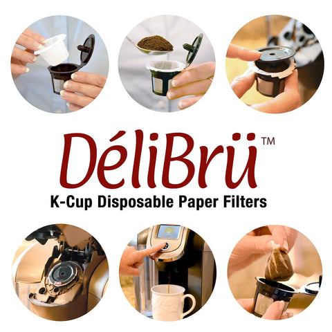 Six-step usage of Ultra Fine K Cup Paper Filters 300 Pack For All Reusable Pods Compostable And Disposable Coffee Filters for Keurig