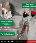 Go To Heavy Duty Eye Wash Station With Dual Head Drench Hose For Emergency Use, wall mounted with rugged ABS handle