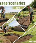 Usage scenarios of Workhorse Lawn Leveling Rake With A 30 Inch By 10 Inch Stainless Steel Head And 6 Foot Handle on various terrains