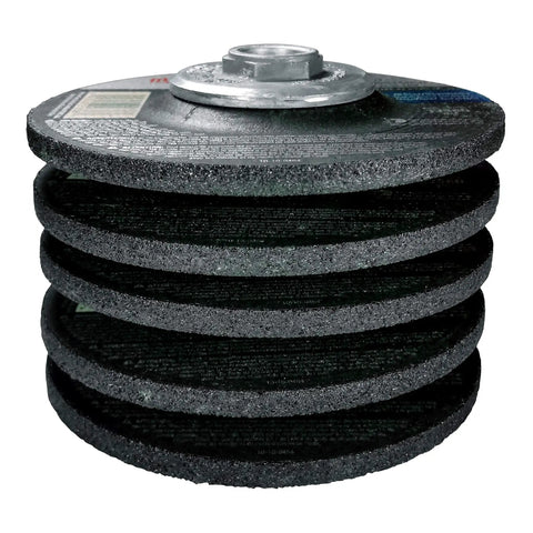 Five Pack 4-1/2 Inch Hubbed Grinding Wheels for Grinders, Beastly Metal and Stainless Steel Grinding, 4-1/2 x 1/4 x 5/8 Inch Arbor