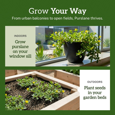 Purslane Seeds Pack 2000 Plus Non GMO Heirloom High Germination Easy To Grow Edible And Medicinal Low Maintenance Ground Cover For Indoor Or Outdoor Gardens Heat Tolerant Drought Resistant