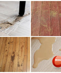 Clear Heavy Duty Floor Protector Mat For Hardwood Tile Or Laminate Floors With American Modern Pattern 27 Inch By 25 Foot Waterproof Roll Non Slip Backing Keeps Spills Scratches And Dirt Off Desks Tables And More. Image showing damaged floors with scratches, dirt, and spills, highlighting need for protection.