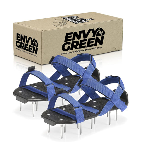 Ready To Use Lawn Aerator Shoes With Adjustable X Straps And Sturdy Spike Platform For Deep Soil Aeration One Size Fits All