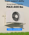 Built Like A Tank Mini Split Wall Mounting Bracket For Ductless Ac And Heat Pump Compressor Holder with outdoor ac unit mounted securely.