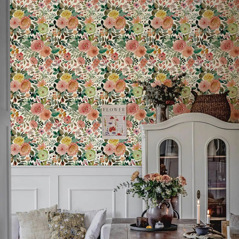 Floral Pattern Self Adhesive Vinyl Wallpaper For Dresser And Cabinets No Fuss Oil And Water Resistant Drawer Liner With Grid Backing Easy Peel And Reposition White Camellia 118.1 Inch By 17.3 Inch