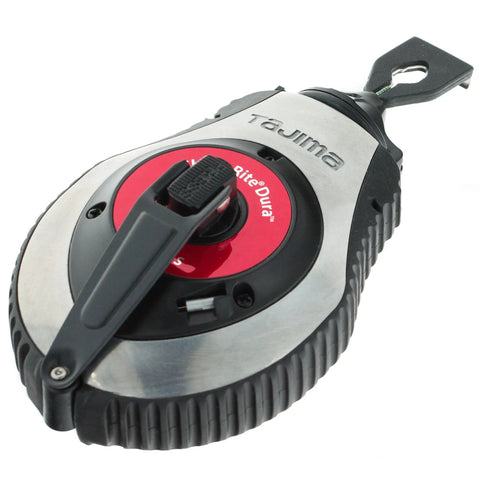 Close-up of CR401S Chalk Rite Dura Reel With Premium Braided Line and fast rewind system on a flat surface.