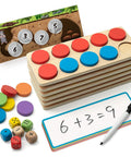 Wooden Ten Frame Math Set With 152 Pieces For Kindergarten And Elementary Students Kid Friendly Ideal For Addition Subtraction Practice