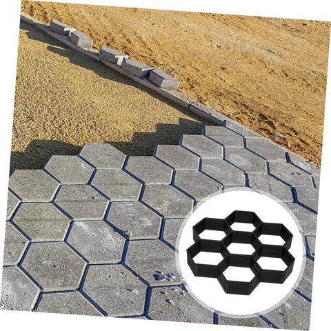 Hexagon Concrete Paver Mold For DIY Garden Paths And Patios 11.4 By 11 By 1.7 Inch Reusable Plastic Floor Tile Mold Durable For Outdoor Walkways