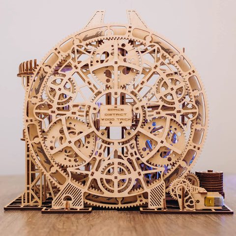 Electric Motorized Wooden Marble Run Kit For Adults A Dope 3D Puzzle That You Build Yourself Big 15 By 14 Inch Roller Coaster Model