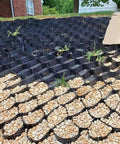 Permeable Geocell Grid System for Stabilization and Drainage with gravel installed for driveways and pathways landscaping
