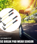 4 Piece Front And Rear Disc Brake Pad Wear Sensor Kit 2115401717 For Mercedes-Benz, shown with car reflection in background