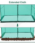 Crop Cage Plant Protection Tent 4 x 8 x 6 Feet No Fuss Setup Easy To Install Garden Cage with buried ground cloth visible