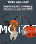 Adjustable 30W Vibration Motor With Speed Controller, 110V Single Phase Mini Industrial Shaker Table Motor, 3600 RPM