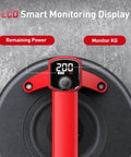 LCD display on cordless vacuum lifter for glass and tile with 21 cm NBR base 440 lbs max load heavy duty electric suction cups