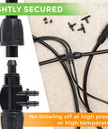 Drip Irrigation Fittings Kit 5/16 to 1/4 Inch Connectors Set showing secured connections and components for garden tubing.