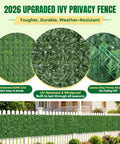 Artificial Ivy Privacy Fence Screen 120 By 40 Inches Looks Realistic Green Wall For Balcony Patio Wall Backyard Indoor Outdoor Privacy Panel Decoration Super Easy Install Weather Resistant Durable No Maintenance