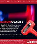 3 Lb Dead Blow Hammer With Non Marring Polyurethane Head, Steel Shot Filled For Rebound Free Strikes and Soft Face Mallet