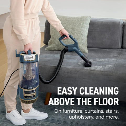 Shark Rotator Lift Away Advanced Upright Vacuum With PowerFins And Self Cleaning Brushroll For Pet Hair Pickup Anti Allergen Complete Seal Technology Lightweight Detachable Canister For Homes, Stairs, Furniture, and Hard Floors In Dark Pure Water Color