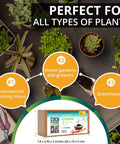 High Expansion Coco Coir Bricks 5 Pack 650g Each Peat Free Coconut Coir Low EC And pH Balanced Washed And Buffered package with plants.