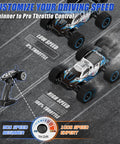 One Fourteenth Scale RC Car For Adults And Teens 50 KPH 4WD Off Road Truck showing throttle control options