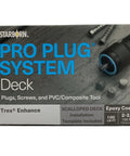 Pro Plug System Clamshell PVC Composite Deck Boards Kit With Plugs Screws And Tool For Easy Install On Scalloped Decks 100 Linear Ft Complete Kit For Precise Pro Grade Fastening packaging