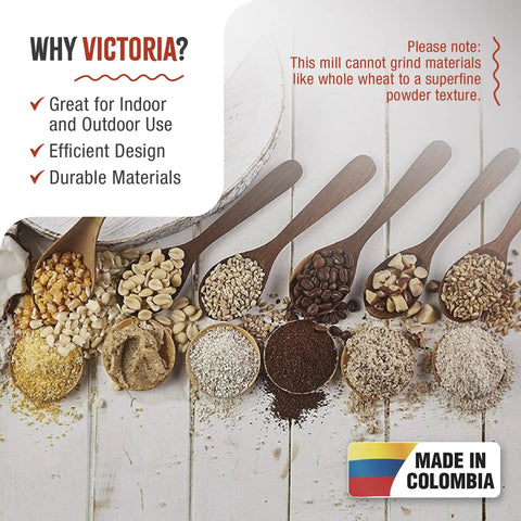 Manual Cast Iron Grain Mill With Low Hopper For Fresh Corn And Grains Hand Crank Grinder With Adjustable Screw Erosion Resistant Discs And Double Tin Plating Built To Last Made In Colombia