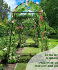 Tall Garden Arch Trellis For Climbing Plants Built Tough Heavy Duty Metal Tunnel Archway With Adjustable Base Width