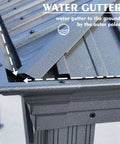 Close-up of water gutter feature on 10 By 12 Foot Hardtop Gazebo With Rugged Aluminum Frame And Galvanized Steel Double Roof.