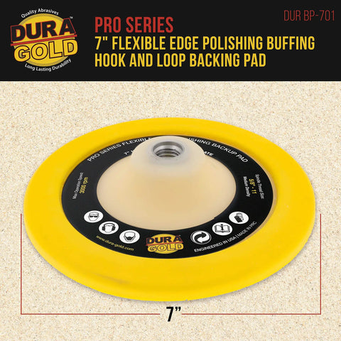 Pro Series 7 Inch Flexible Edge Polishing Backing Pad With Hook And Loop Five Eighth Inch 11 Threads Universal Rotary Polisher Buffer