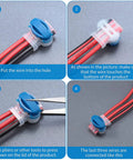 Waterproof 3 Way Wire Connectors Kit With Self Stripping Pigtail Connectors For 22 To 14 AWG Cables installation steps