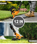 12 Inch Cordless Weed Eater No Battery Included Compatible With 20V Max Battery Automatic Line Feed 4 Spool Trimmer in use
