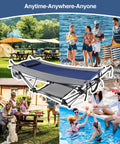 Portable Folding Hammock With Stand Removable Pillow Storage Net Foldable Lounge Camping Bed for Adults Outdoors