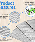16 Gauge Finish Nails 1-3/4 Inch Galvanized Straight Finish Nails For Finish Nailer In Woodworking Upholstery And Framing Projects 2,500 Count Box Heavy Duty Crush Proof Packaging