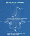 Installation drawing for Two Light Bullhorn Mount Bracket For 2 3/8 Inch Slip Fitter Fits LED Street Lights And Parking Lot Lights