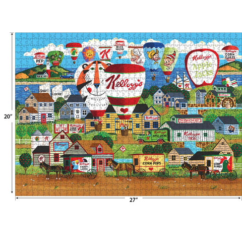 Hot Air Balloon Celebration 1000 Piece Jigsaw Puzzle For Adults With Interlocking Pieces Eco Friendly Recycled Paperboard Vegetable Ink Print 20 By 27 Inch Finished Size Great For Family Night