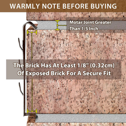 Heavy Duty Brick Hook Clips 4 Pack For Outdoor Hanging On Brick Walls Fits Queen Size Bricks 2.5 To 2.75 Inches No Drill No Nails