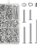 Pro Grade All Star 304 Stainless Steel Size 10 Flat Head Phillips Screw Assortment Kit With Hex Nuts And Washers in case.